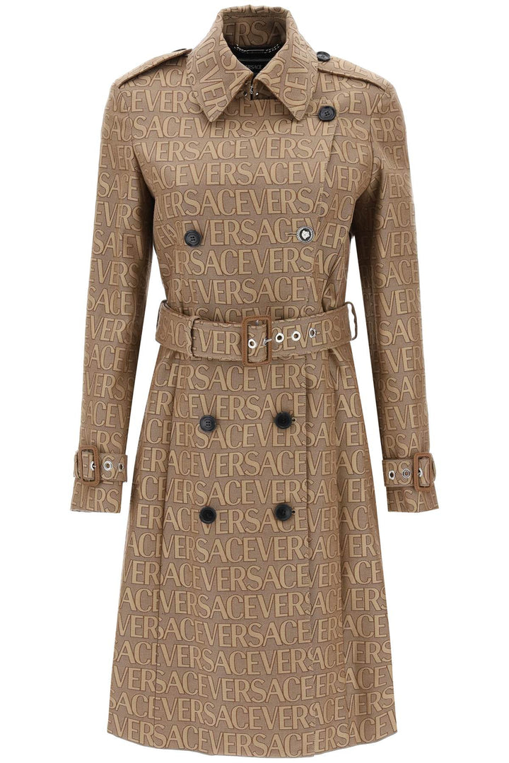 'Versace Allover' Double Breasted Trench Coat - Versace - Women