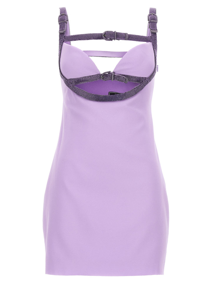 Versace X Dua Lipa Crystal Cut Out Dress Dresses Purple