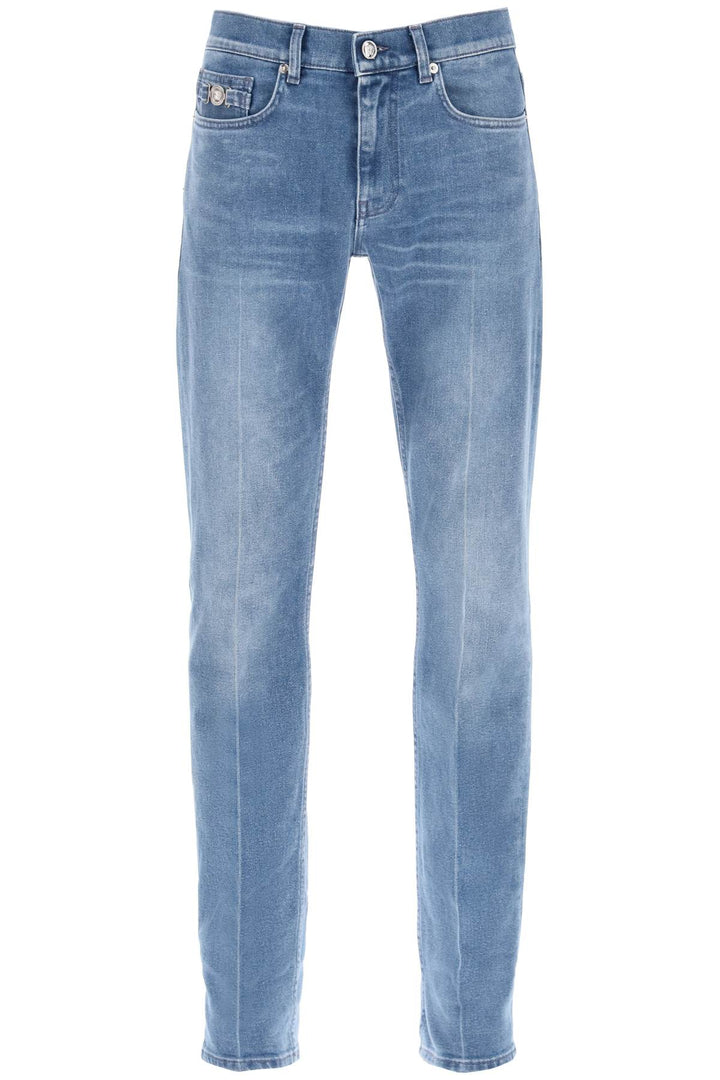 Stretch Denim Slim Fit Jeans - Versace - Men