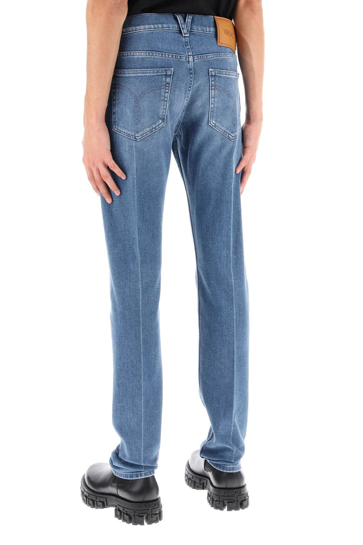 Stretch Denim Slim Fit Jeans - Versace - Men