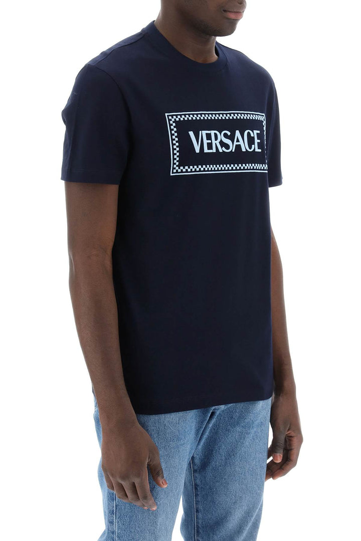 T Shirt Con Logo Ricamato - Versace - Men