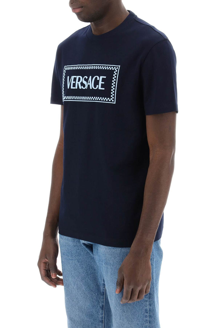 T Shirt Con Logo Ricamato - Versace - Men