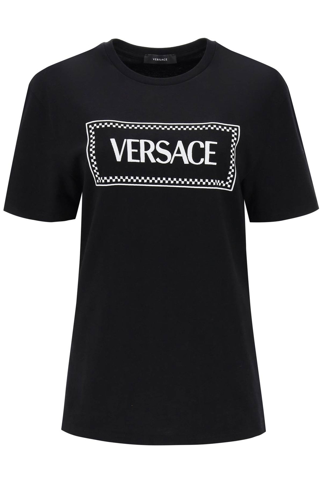 T Shirt With Logo Embroidery - Versace - Women