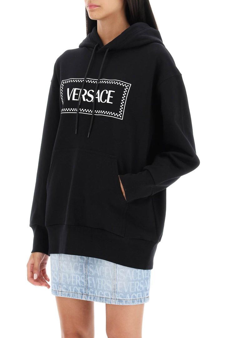 Hoodie With Logo Embroidery - Versace - Women