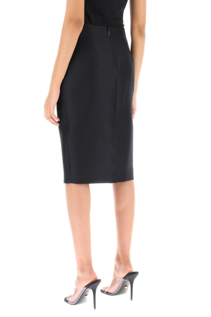 Wool Silk Pencil Skirt - Versace - Women