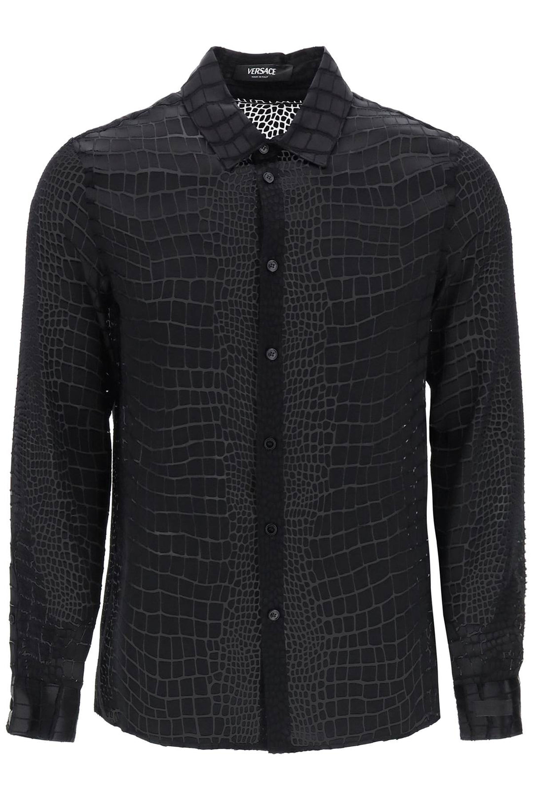 Crocodile Effect Dévoré Shirt - Versace - Men