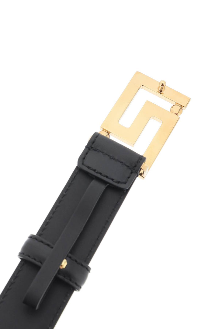 Greca Buckle Leather Belt - Versace - Men