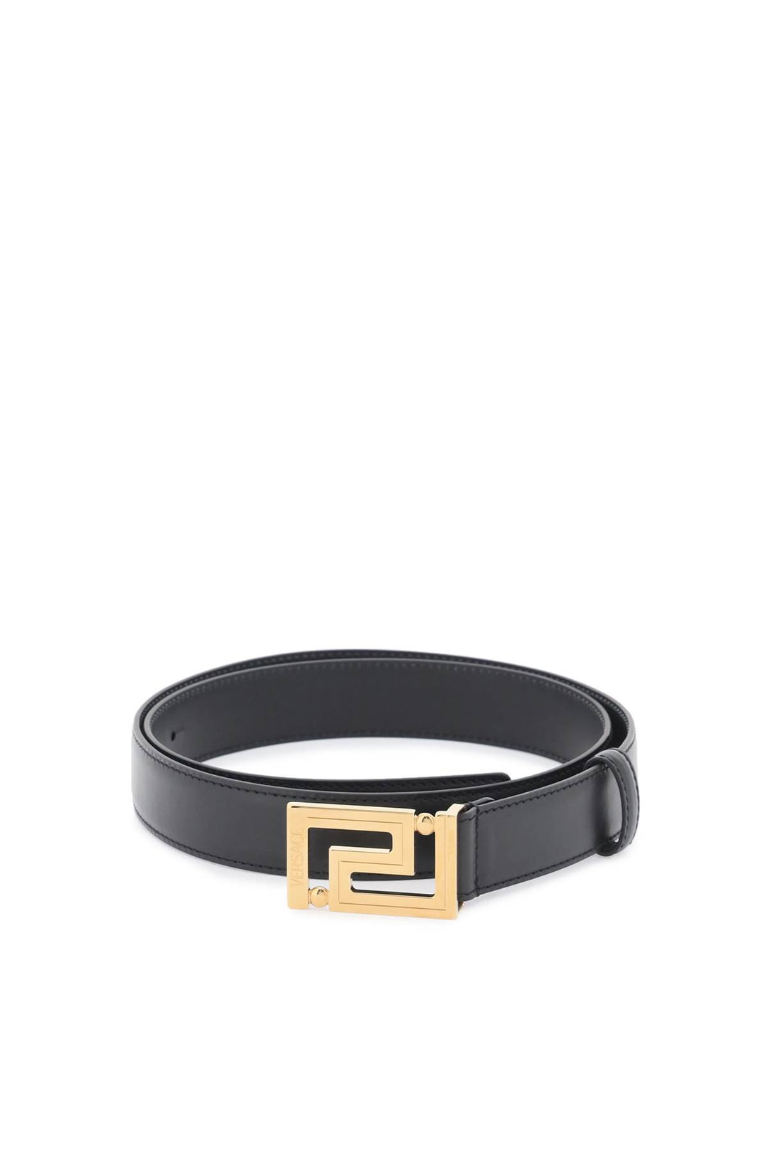 Greca Buckle Leather Belt - Versace - Men