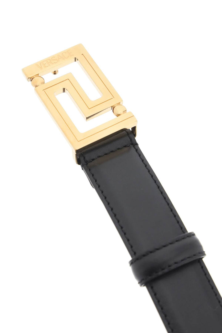 Greca Buckle Leather Belt - Versace - Men