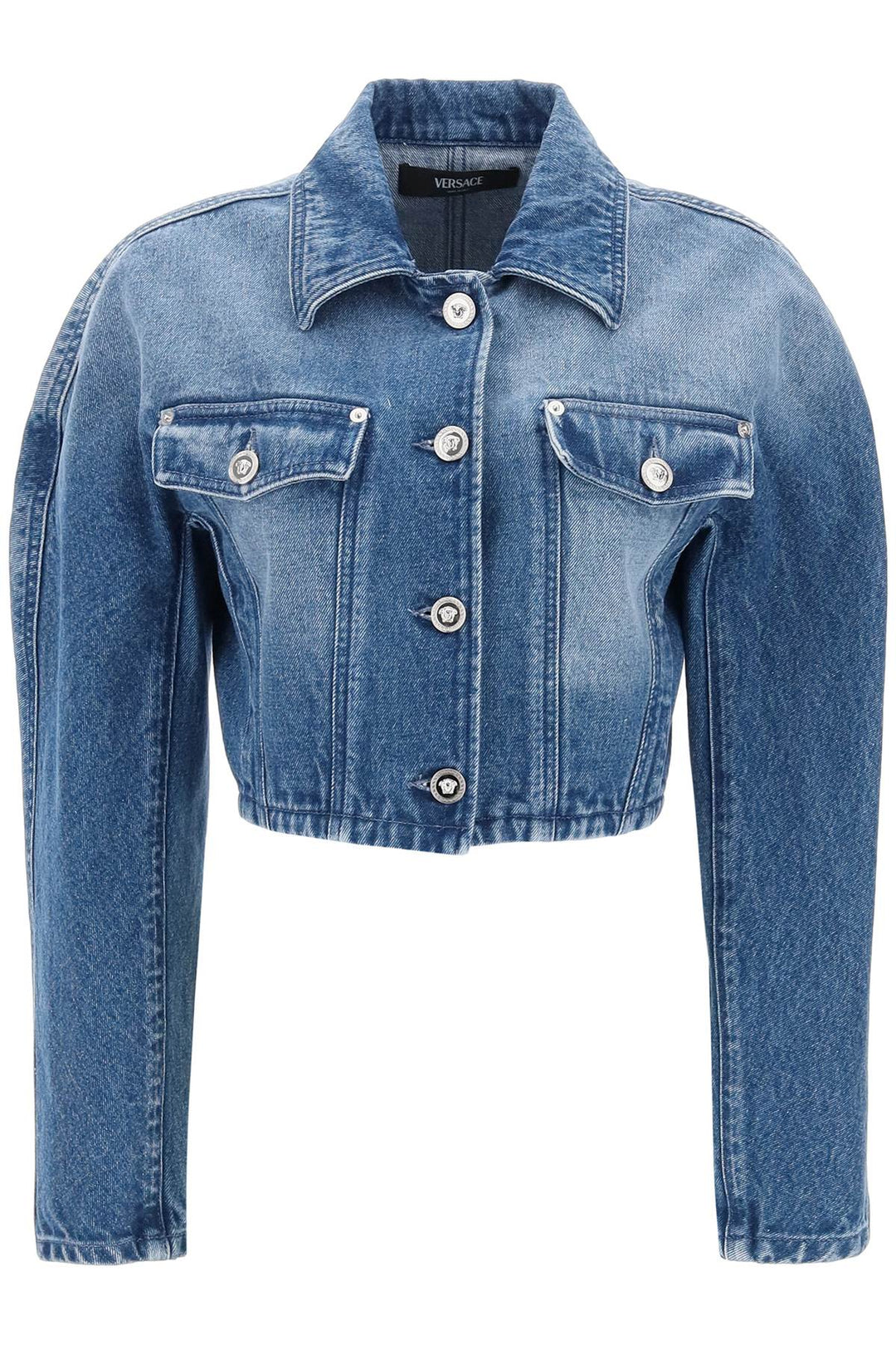 Cropped Denim Jacket - Versace - Women