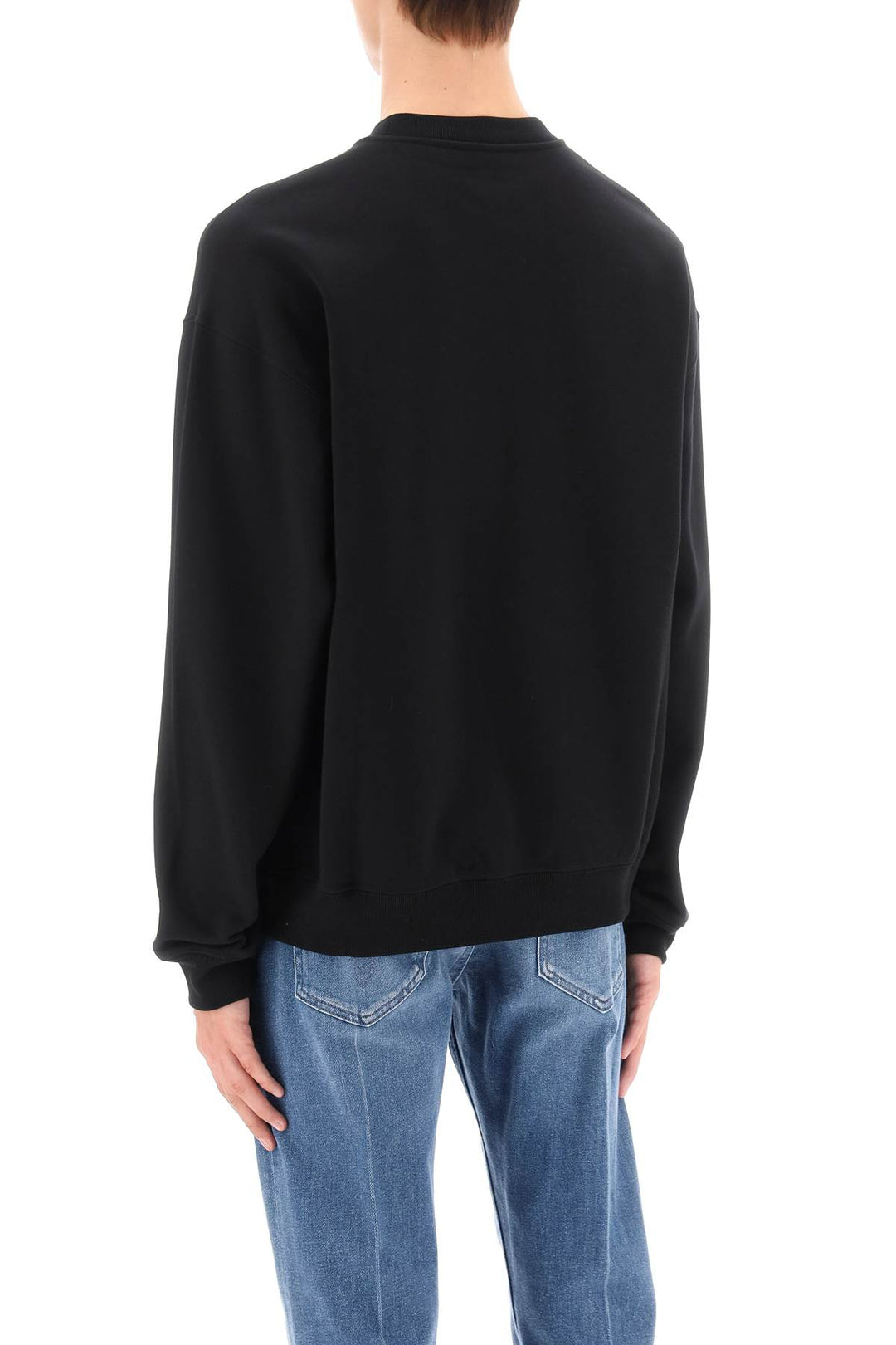 Crew Neck Sweatshirt With City Lights Print - Versace - Men