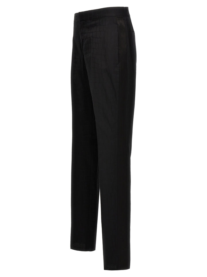 Crocodile Jacquard Pants Black