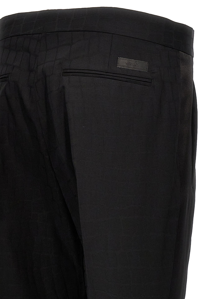 Crocodile Jacquard Pants Black