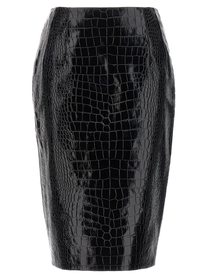 Crocodile Skirt Skirts Black