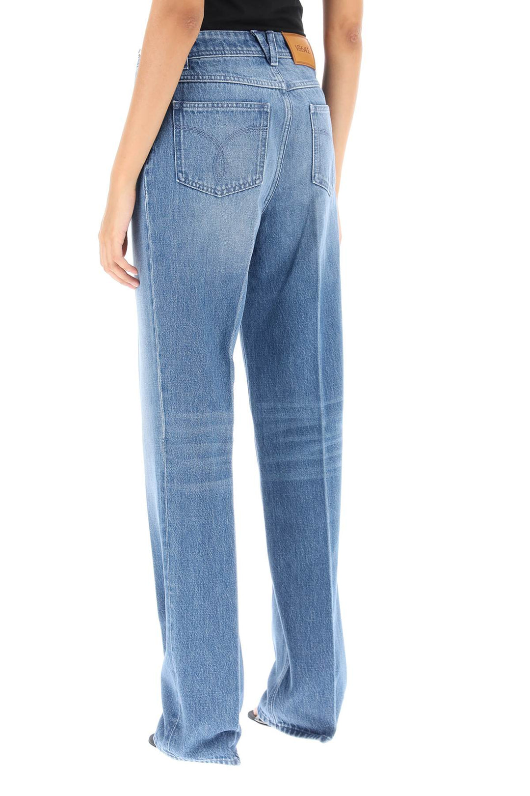 Boyfriend Jeans With Tailored Crease - Versace - Women