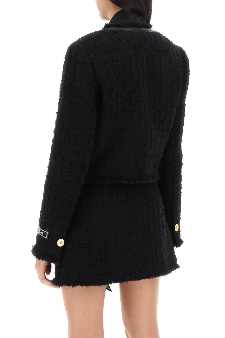 Cropped Jacket In Boucle Tweed - Versace - Women