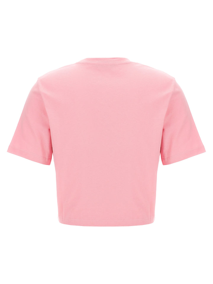 Bropped  With Embroidered Logo Pin T-Shirt Pink