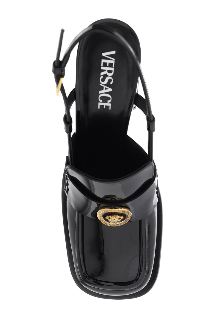 Patent Leather Pumps Loafers - Versace - Women