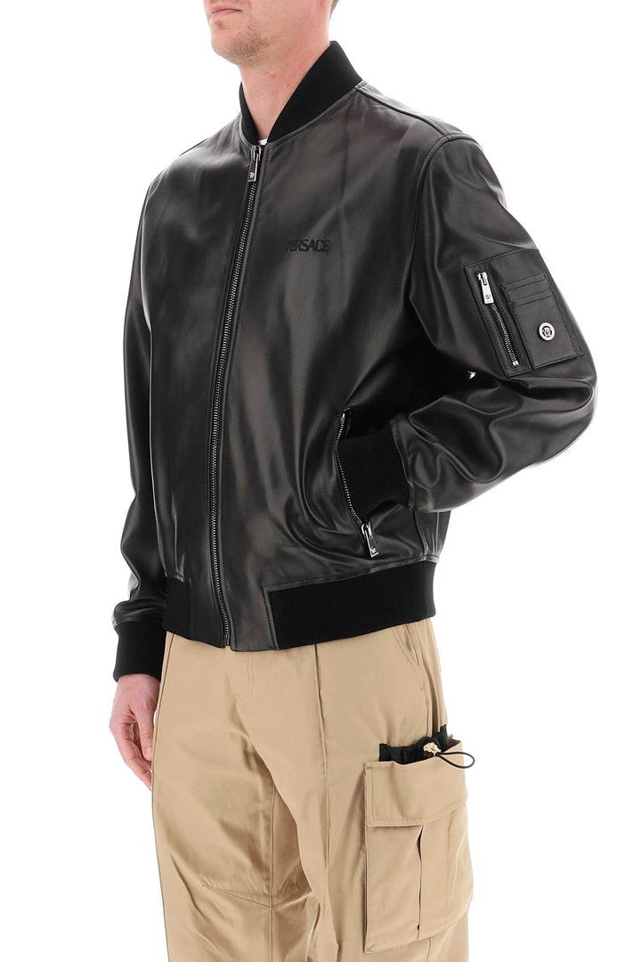 Leather Bomber Jacket - Versace - Men