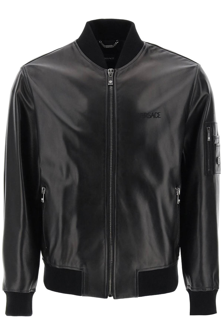 Leather Bomber Jacket - Versace - Men