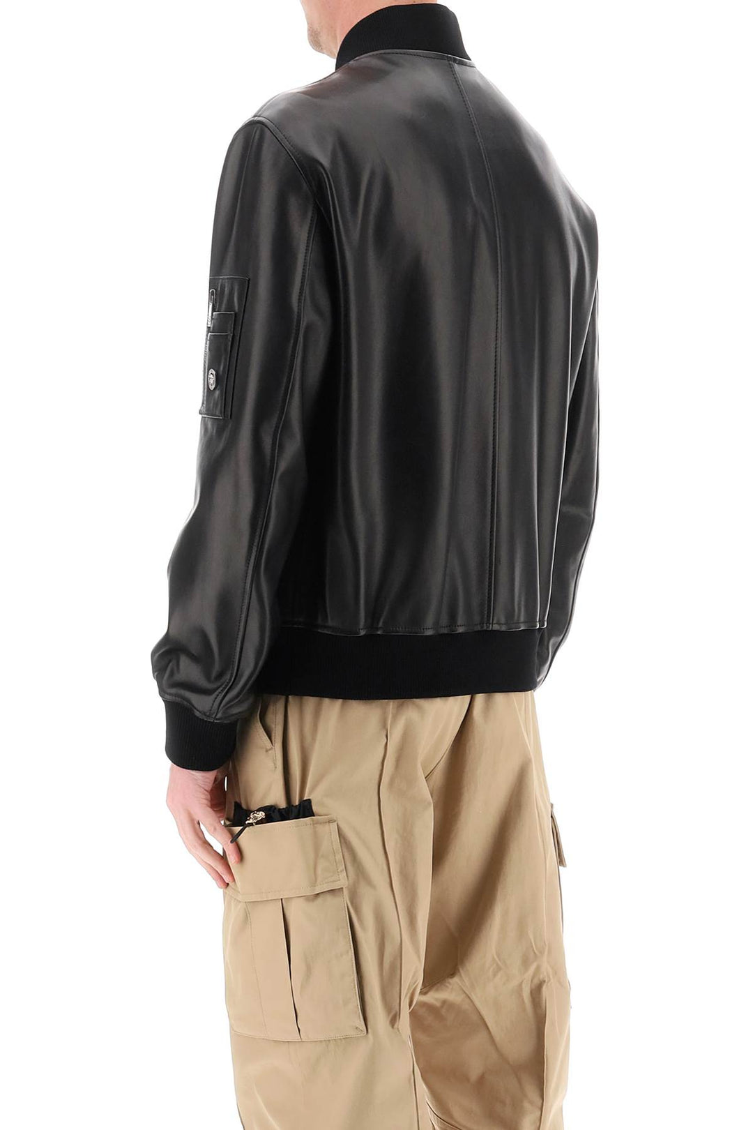 Leather Bomber Jacket - Versace - Men