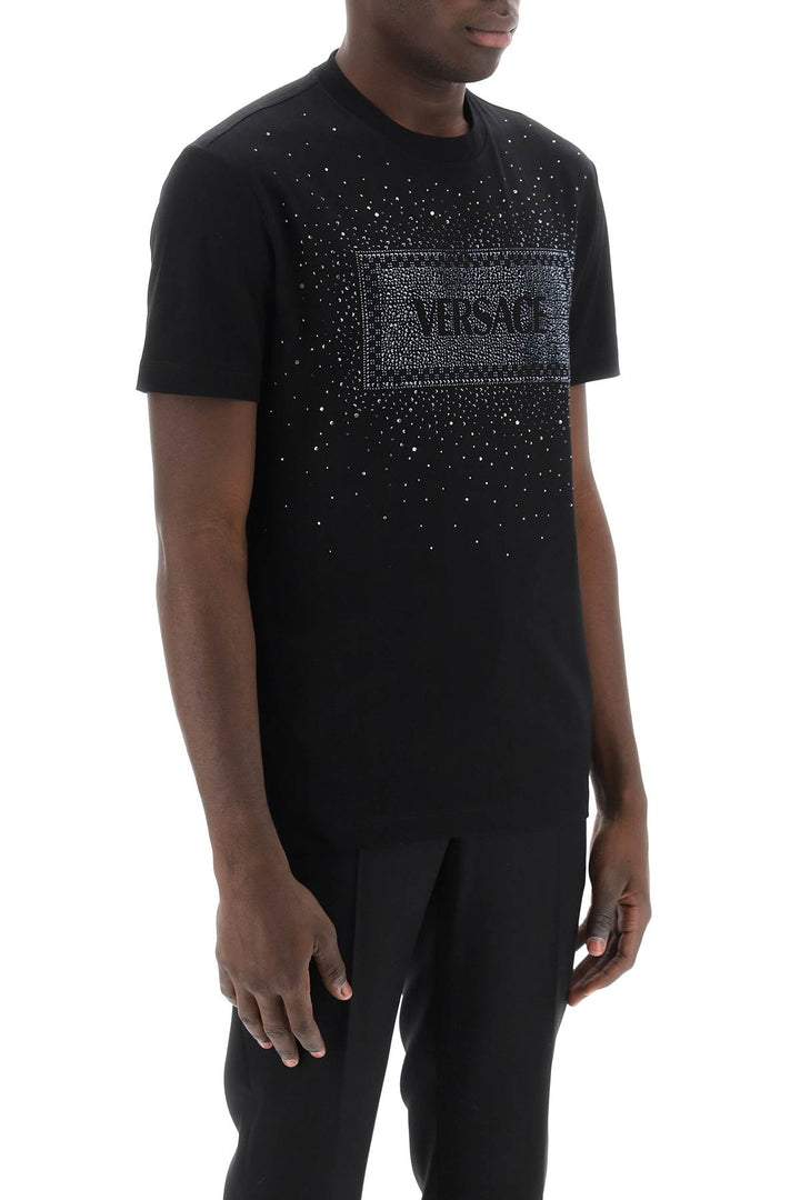 T Shirt With Rhinestone 90's Vintage Logo - Versace - Men