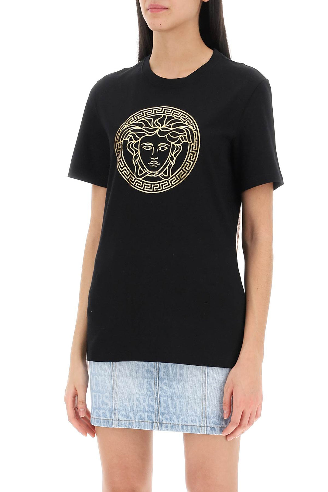 Medusa Crew Neck T Shirt - Versace - Women