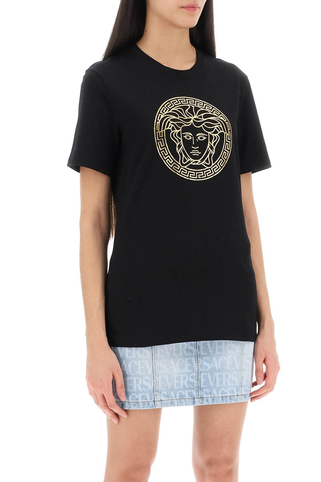 Medusa Crew Neck T Shirt - Versace - Women