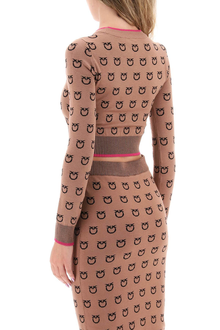 'Furetto' All Over Logo Crop Top - Pinko - Women