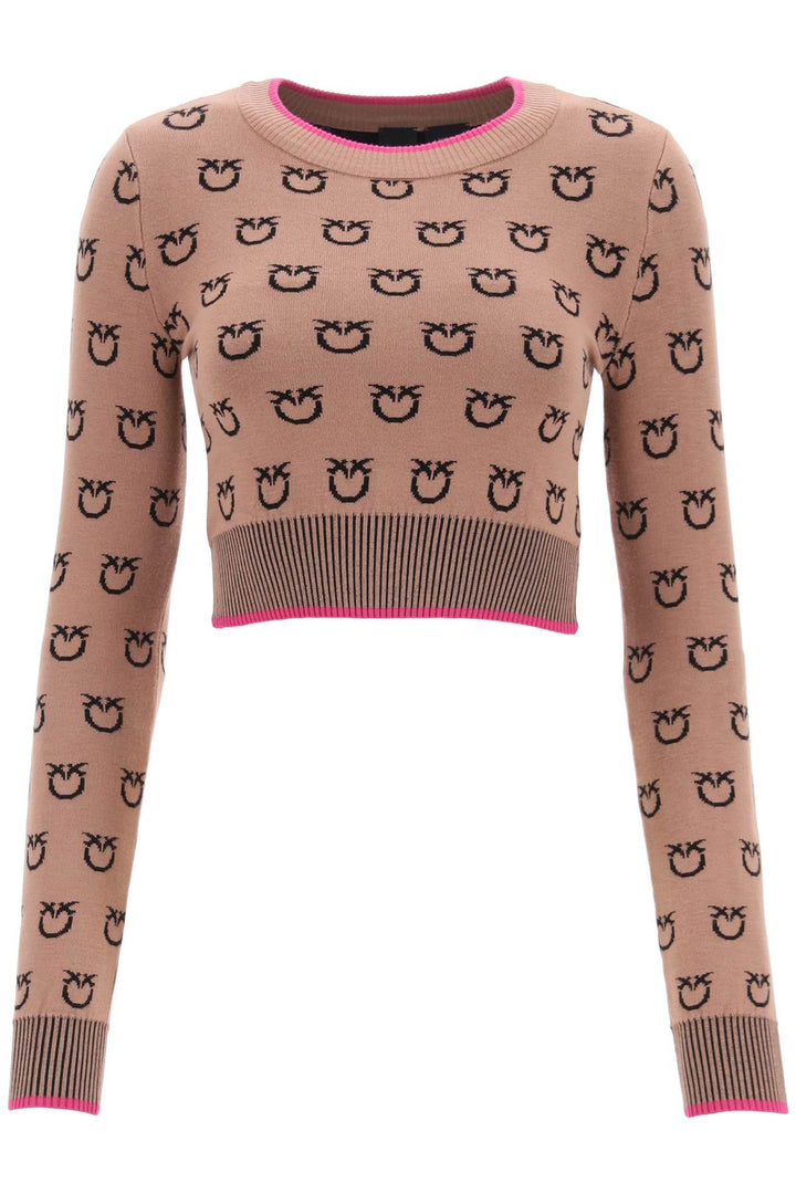 'Furetto' All Over Logo Crop Top - Pinko - Women