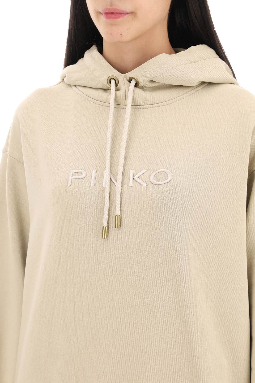 Skype Hoodie With Logo Embroidery - Pinko - Women