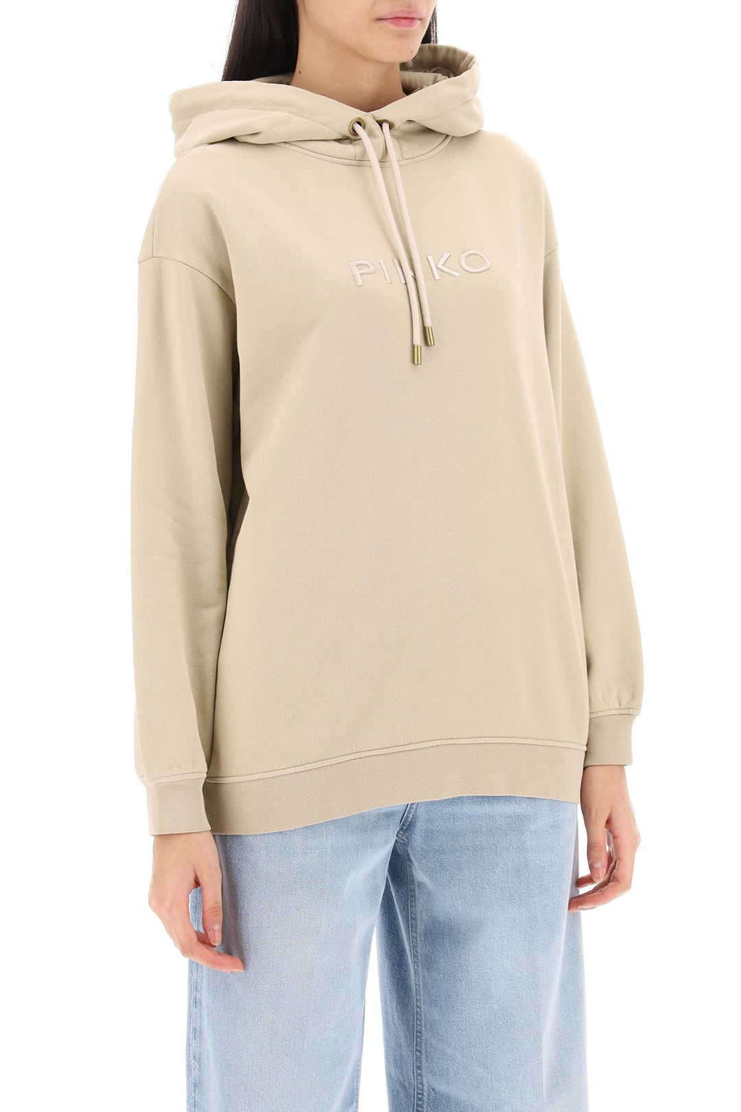 Skype Hoodie With Logo Embroidery - Pinko - Women