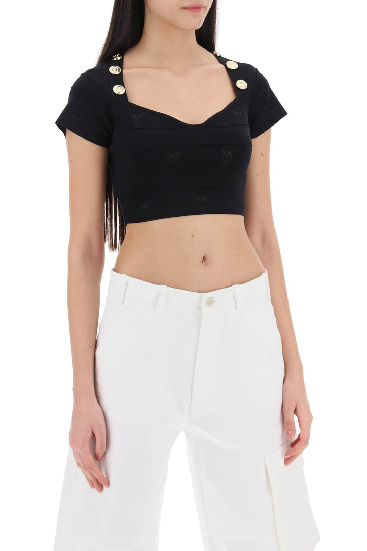 Hoodia Knitted Crop Top - Pinko - Women