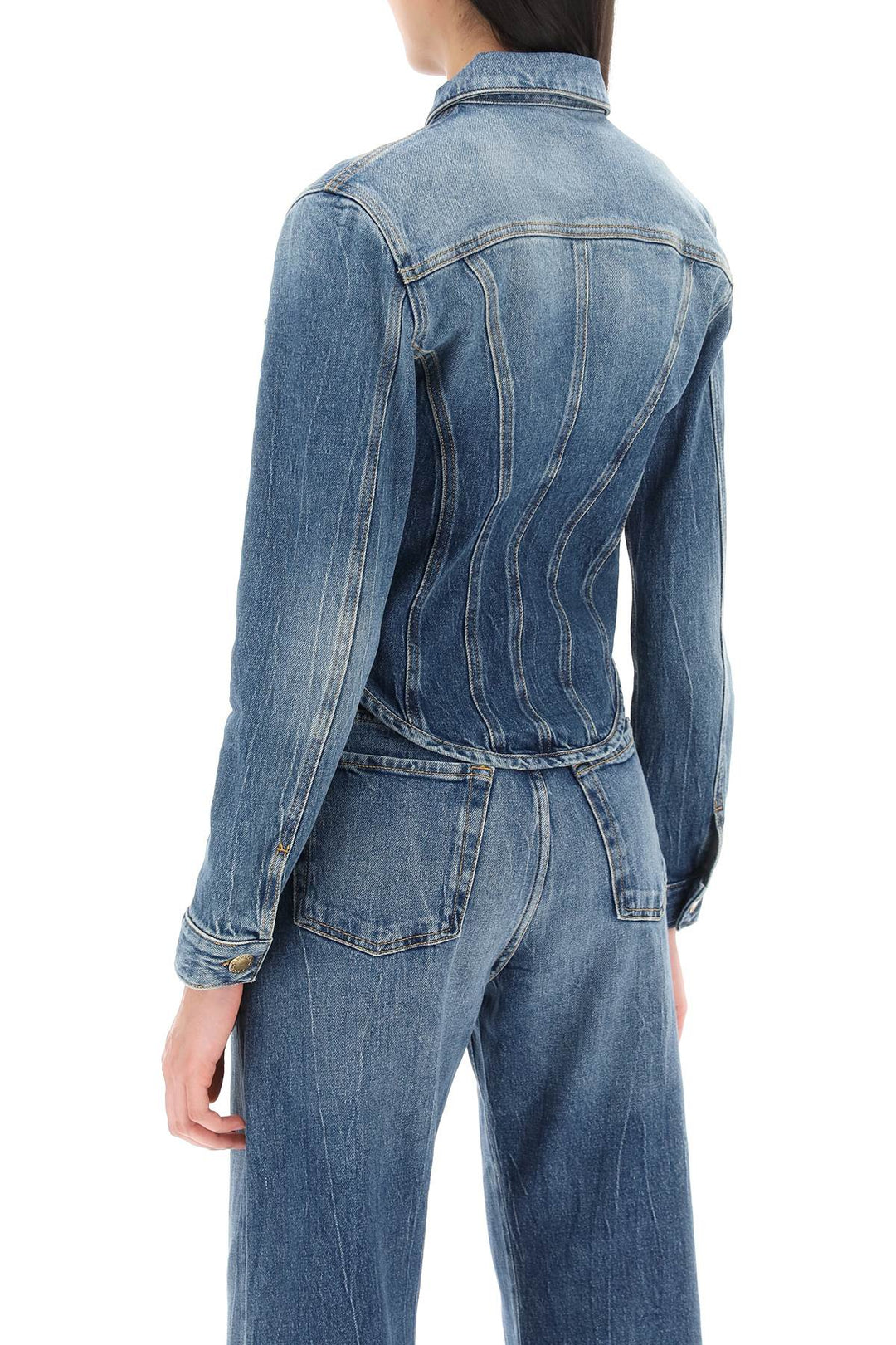 Benaco Shaped Denim Jacket - Pinko - Women