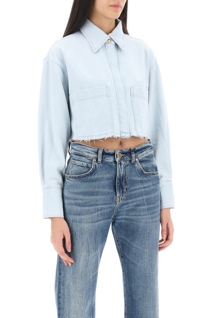 Pergusa Cropped Denim Shirt - Pinko - Women