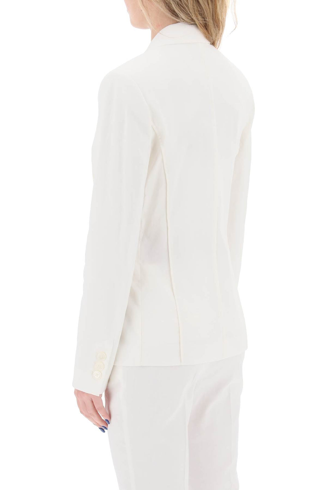 Linen Blend Single Breasted Blazer - Pinko - Women