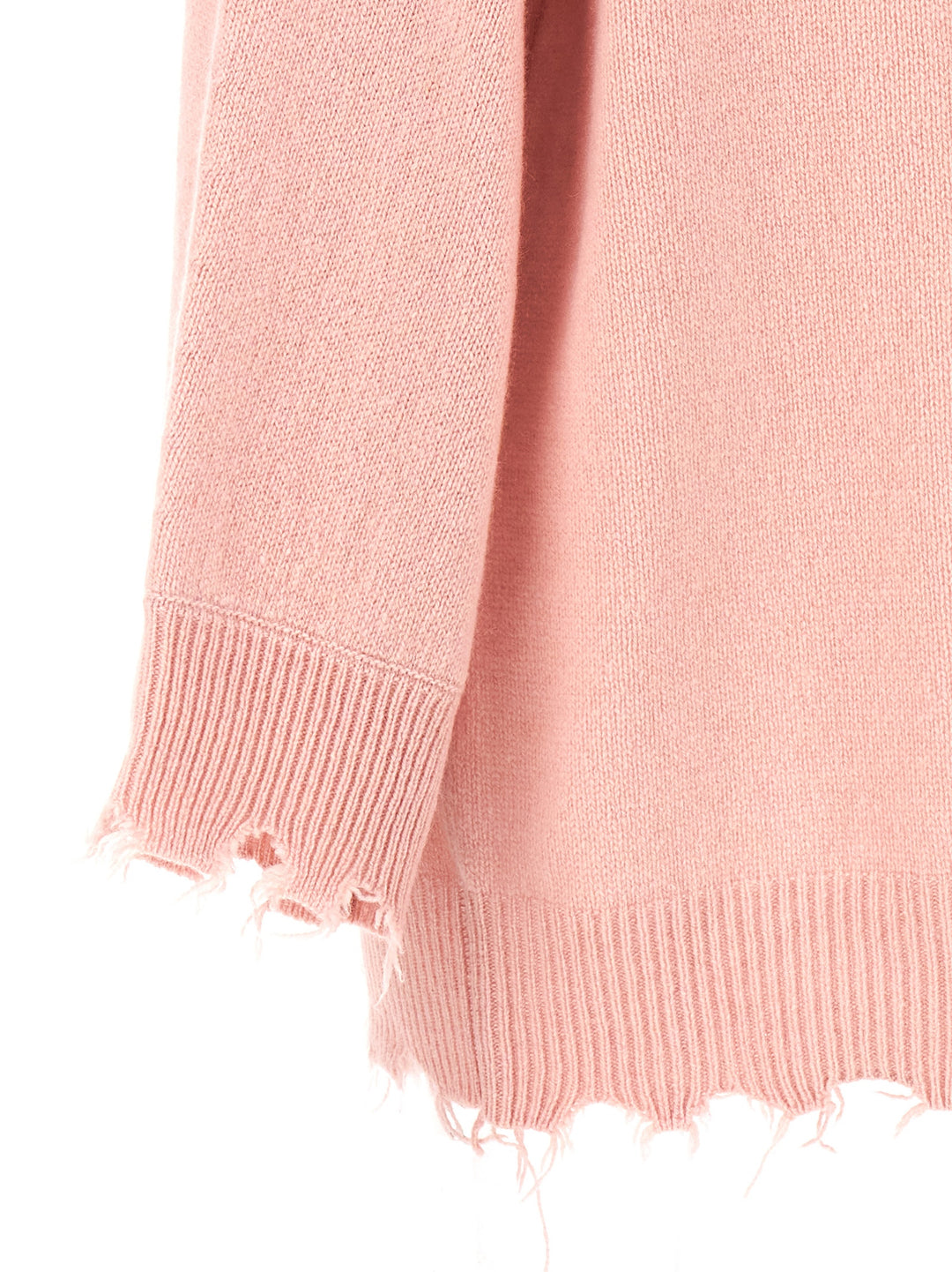 Fringed Hem Sweater Sweater, Cardigans Pink