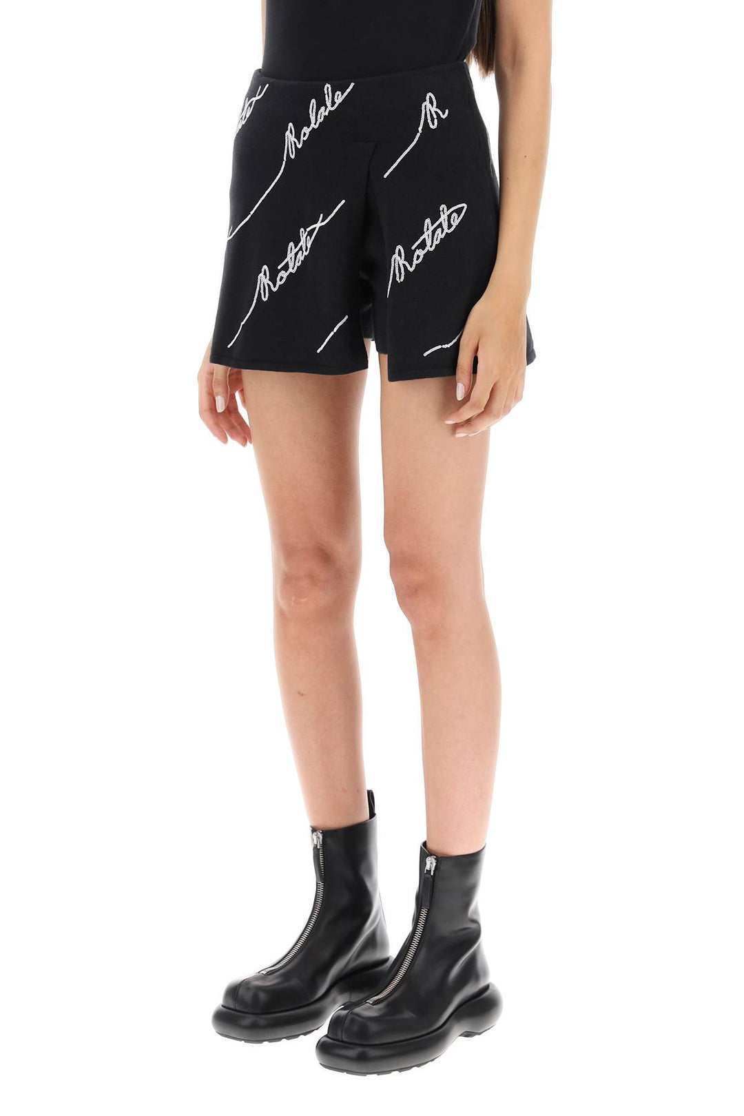 Sequined Logo Knit Skort - Rotate - Women