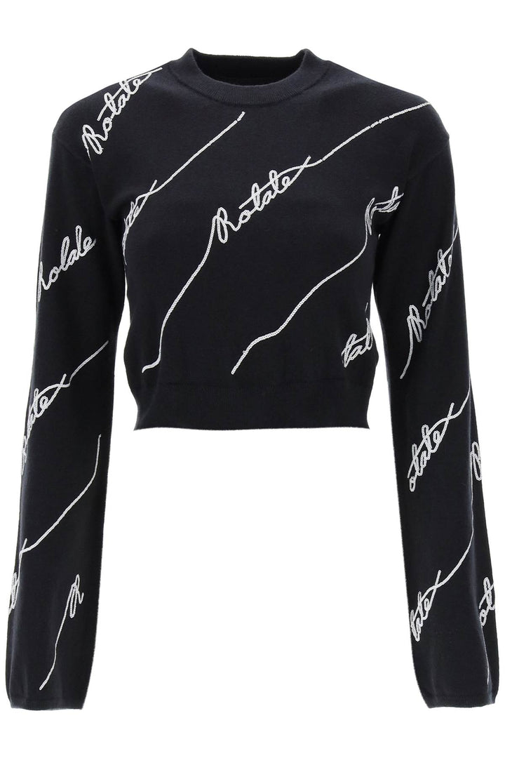 Sequined Logo Cropped Sweater - Rotate - Women