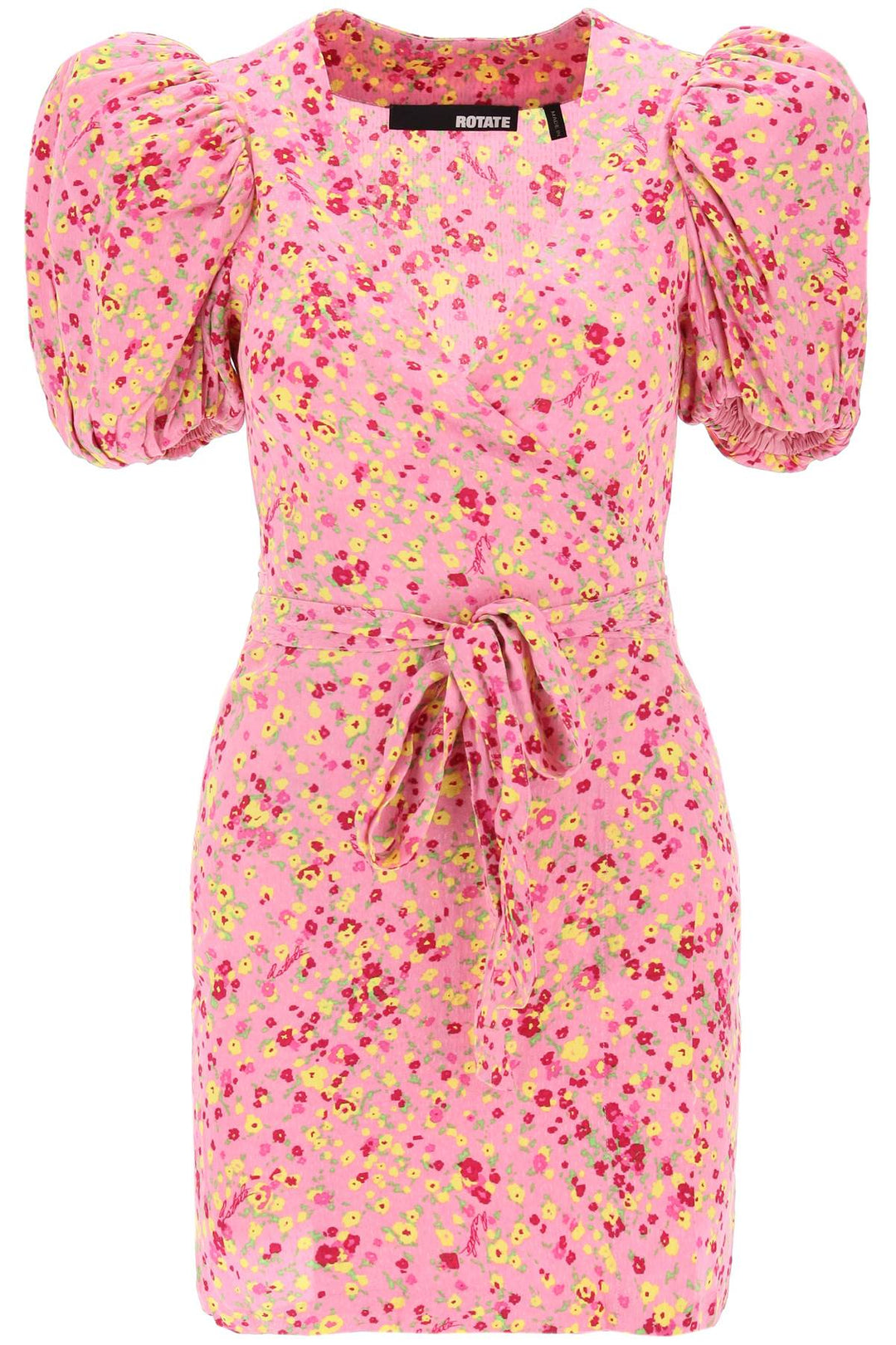 Mini Wrap Dress With Balloon Sleeves - Rotate - Women