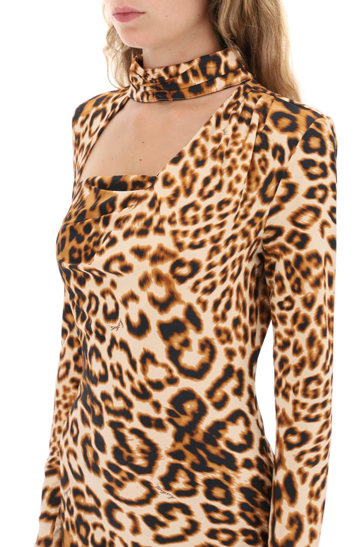 Leopard Printed Jersey Mini Dress - Rotate - Women