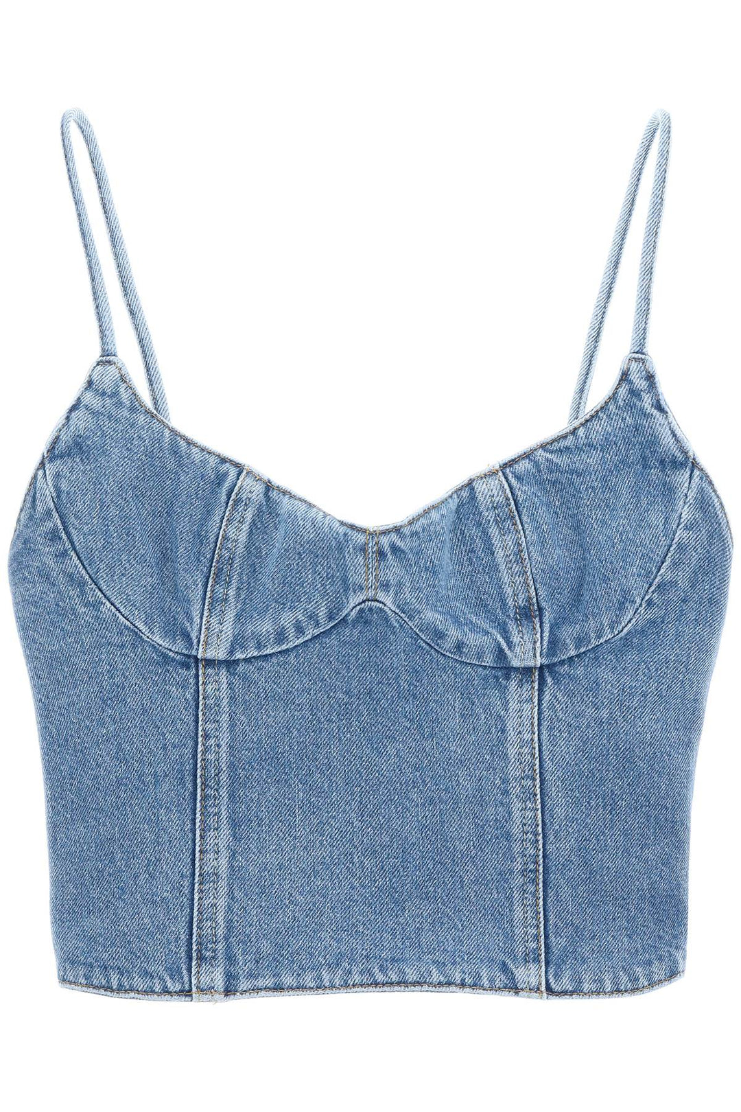 Denim Cropped Bustier Top - Magda Butrym - Women