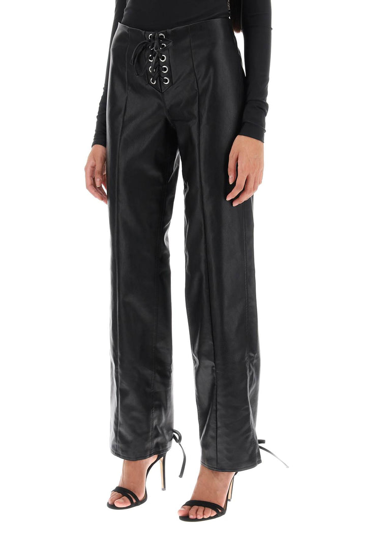 Straight Cut Pants In Faux Leather - Rotate - Women