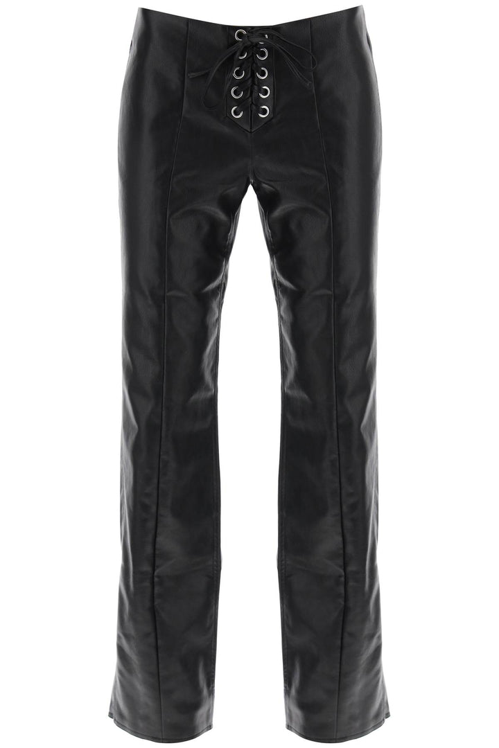 Straight Cut Pants In Faux Leather - Rotate - Women