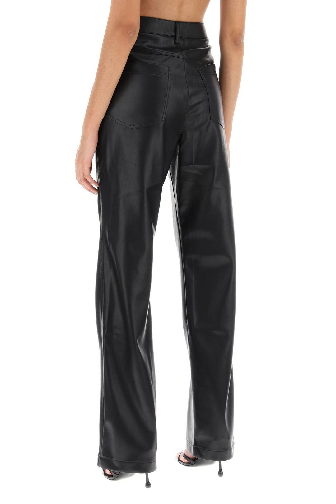 Embellished Button Faux Leather Pants - Rotate - Women