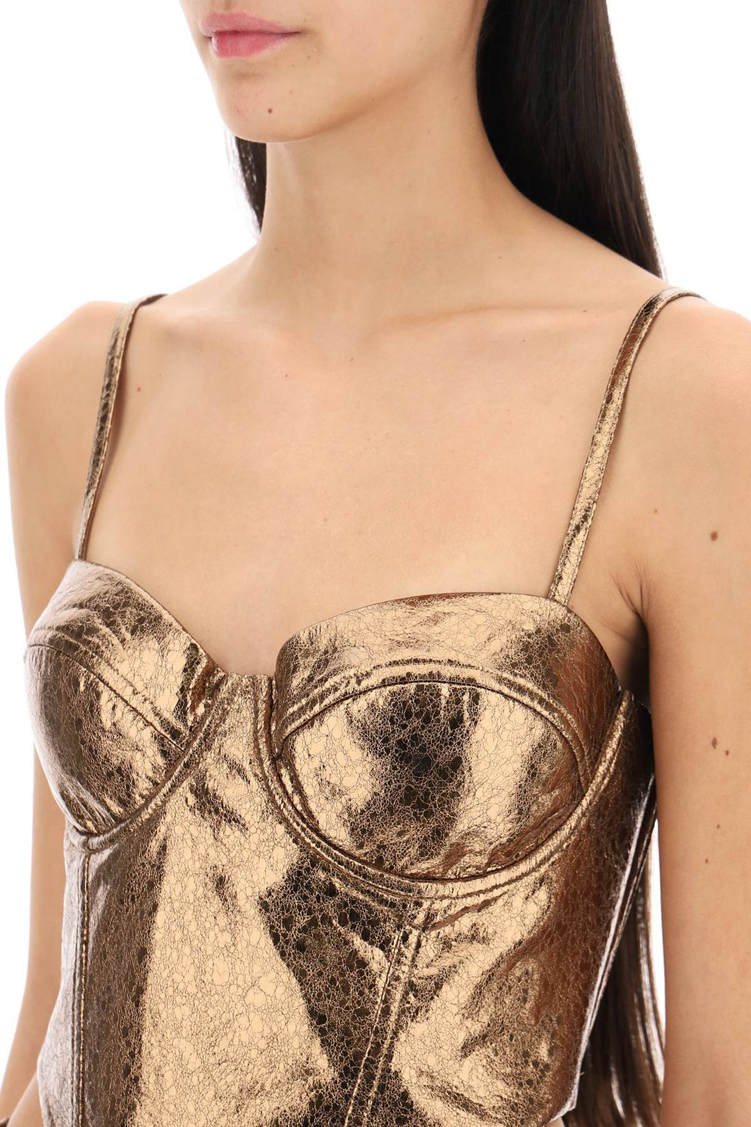 Textured Laminated Bustier Top - Rotate - Women