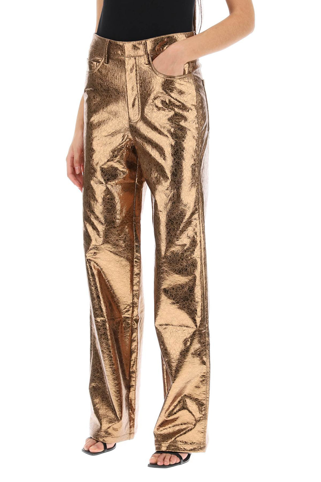 Textured Laminated Pants - Rotate - Women