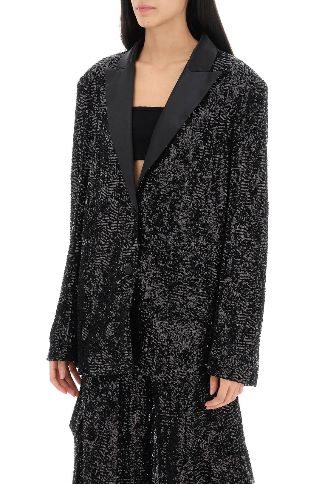 Oversized Sequin Studded Blazer - Rotate - Women