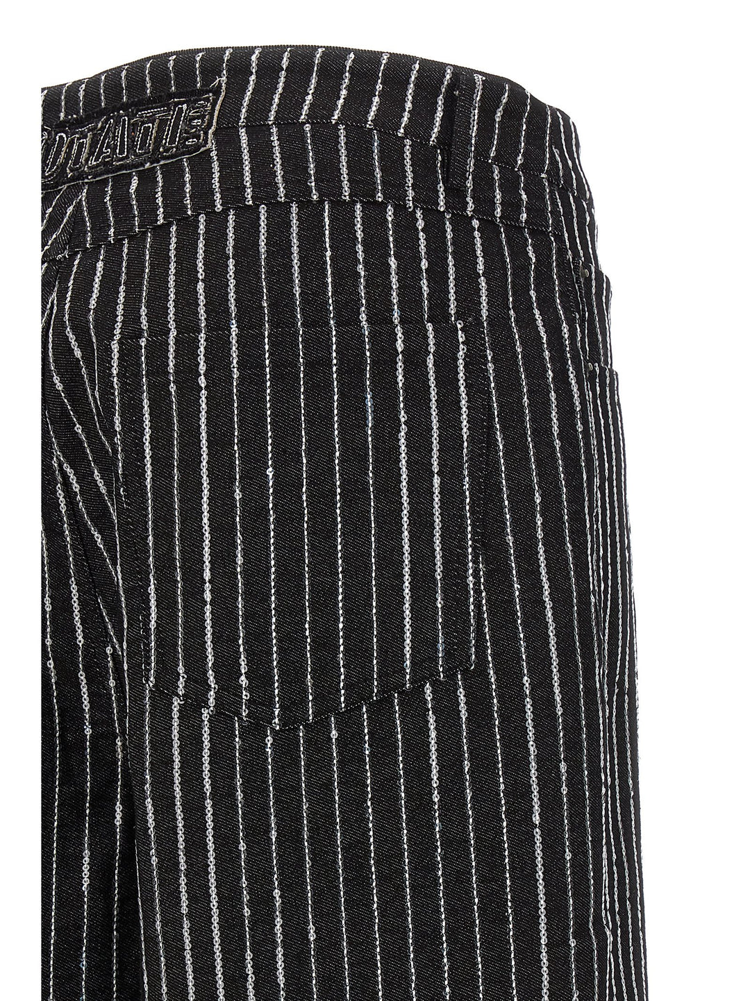 Sequin Pinstripe Jeans Black