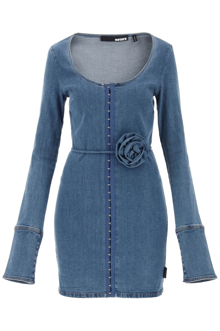 Stretch Denim Scoop Neck Mini Dress - Rotate - Women